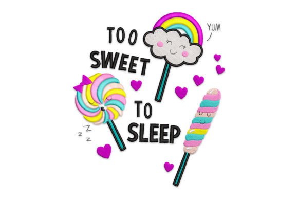 Candy Sweets: A Delightfully Detailed Embroidery Design for Personalized Gifts