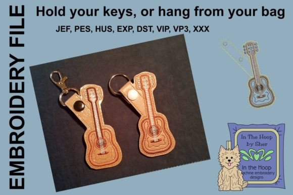 Guitar Key Fob: A Seasonal Embroidery Staple