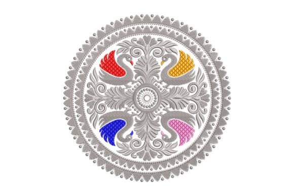 Peacock Mandala: A Business-Ready Embroidery Design